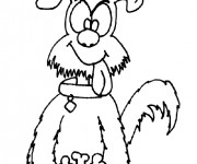 Coloriage Chien et son repas