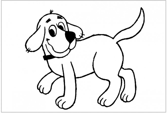 Coloriage Chien Heureux Dessin Gratuit à Imprimer