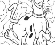 Coloriage Chien heureux et Os