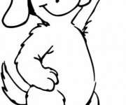 Coloriage Chien levant sa main