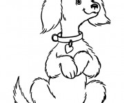 Coloriage et dessins gratuit Chien mignon à imprimer