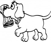Coloriage Chien porte le journal