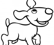 Coloriage Chien regarde en haut