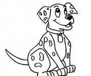 Coloriage et dessins gratuit Chien souriant à imprimer