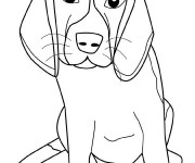 Coloriage Chien te regarde