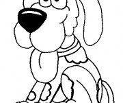 Coloriage Chienne avec grandes yeux