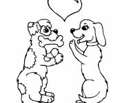 Coloriage Chiens romantiques