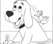 Coloriage Chiens s'amusent dans l'eau