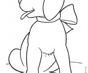 Coloriage Chiot fait sortir sa langue