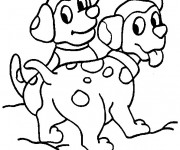 Coloriage Des Chiots joyeux