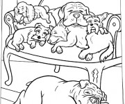 Coloriage La famille des Chiens