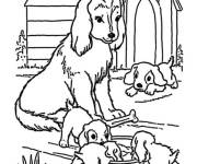 Coloriage La famille du chien