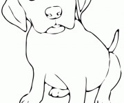 Coloriage Petit Chien avec adorables yeux