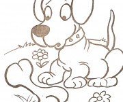 Coloriage Petit Chien surpris