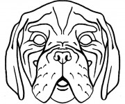 Coloriage T&ecirc;te de Chien effrayant