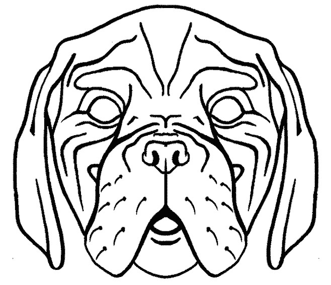 Coloriage Tête De Chien Effrayant Dessin Gratuit à Imprimer