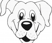 Coloriage T&ecirc;te de Chien tout en riant