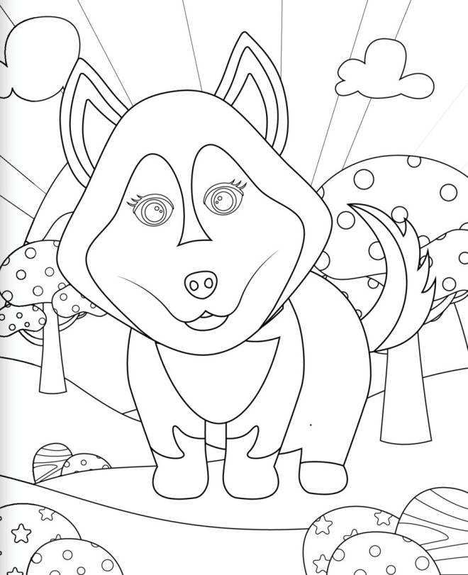 Coloriage et dessins gratuits Un husky mignon à imprimer