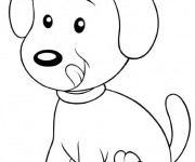 Coloriage et dessins gratuit Chien facile à imprimer