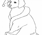 Coloriage et dessins gratuit Chien Noel à imprimer