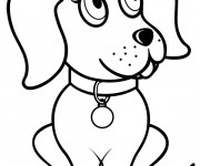 Coloriage et dessins gratuit Chien portant clochette à imprimer