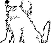 Coloriage et dessins gratuit Chiot assis à imprimer