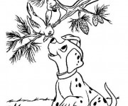 Coloriage Chiot et les oiseaux