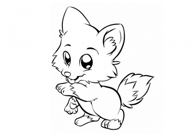 Coloriage Chiot Mignon Dessin Gratuit à Imprimer