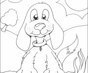 Coloriage petit chien drôle