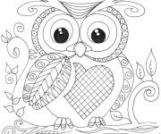 Coloriage Belle Chouette &agrave; t&eacute;l&eacute;charger