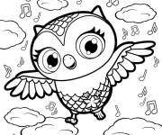 Coloriage Chouette aime la musique