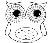 Coloriage Chouette avec des beaux yeux