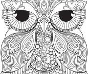 Coloriage Chouette avec des grandes yeux magique