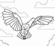 Coloriage Chouette de Harry Potter avec la lettre dans l'air