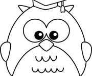 Coloriage Chouette &eacute;coli&egrave;re