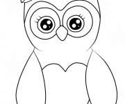 Coloriage Chouette en noir et blanc