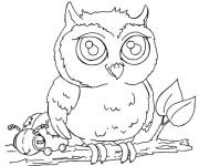 Coloriage Chouette kawaii