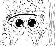 Coloriage Chouette kawaii pour enfant