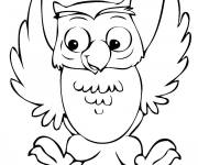 Coloriage Chouette ouvrant ces ailes