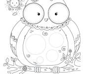 Coloriage Chouette qui fait rire