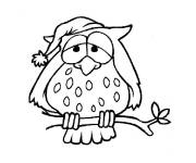 Coloriage Chouette qui va dormir