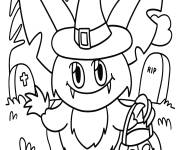 Coloriage D&eacute;guisement de chouette vampire pour Halloween
