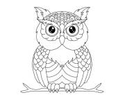 Coloriage Hibou facile à colorier