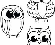 Coloriage Illustrations de Chouettes pour enfants