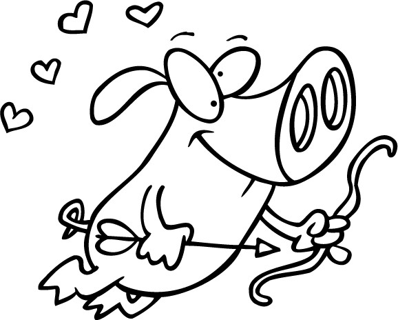 Coloriage et dessins gratuits Cochon ange d'amour à imprimer