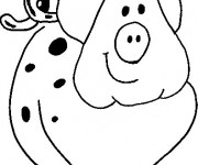 Coloriage Cochon avec des tâches