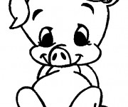Coloriage Cochon b&eacute;b&eacute; &agrave; d&eacute;couper