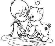 Coloriage Cochon et son petit ami
