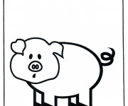 Coloriage et dessins gratuit Cochon facile à imprimer