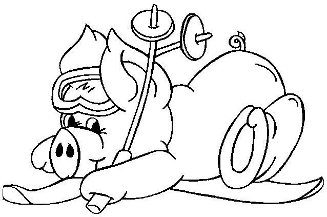 Coloriage et dessins gratuits Cochon humoristique à imprimer